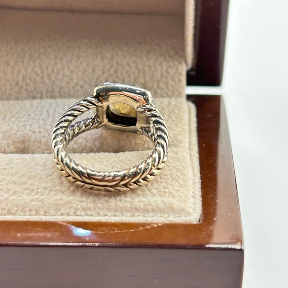 David Yurman Sterling Silver Citrine & Diamond Petite Albion Ring Sz 4.5 - Picture 2 of 3